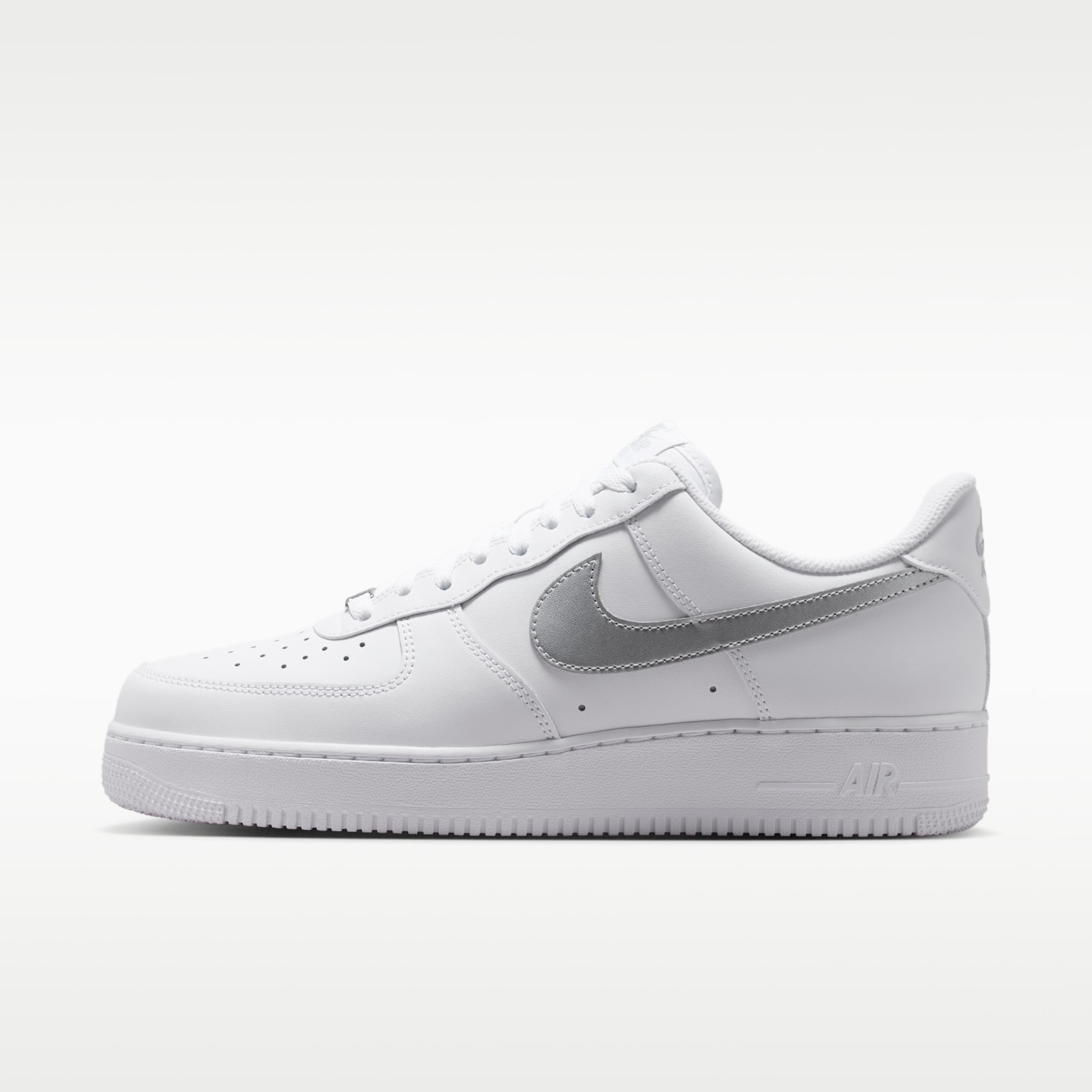 Nike Air Force 1 '07 Men's Shoes — White/Metallic Silver